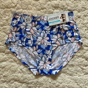 Jockey modern brief blue floral pattern NWT